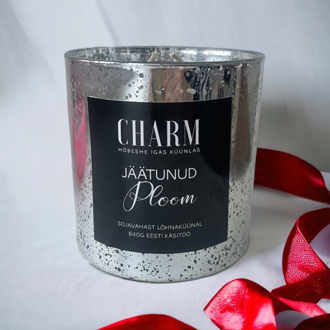 Lõhnaküünal Luxury XL "Jäätunud ploom" hõbeehtega