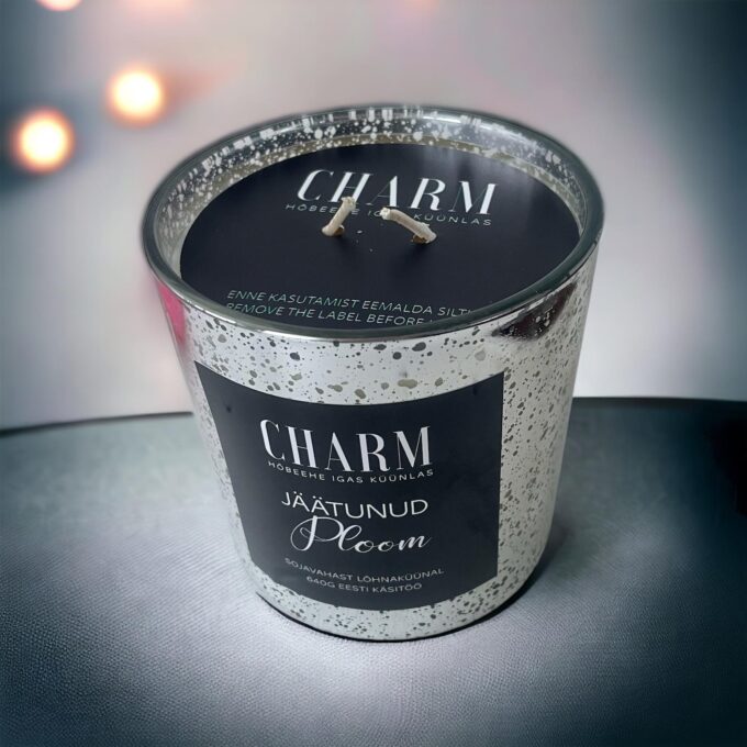 Lõhnaküünal Luxury XL "Jäätunud ploom" hõbeehtega